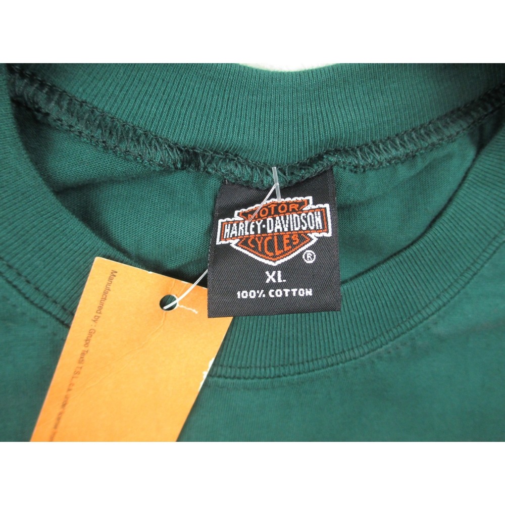 NEW VINTAGE Harley Davidson Shirt Mens Extra Large Green Road King Biker 2000 - Picture 11 of 12